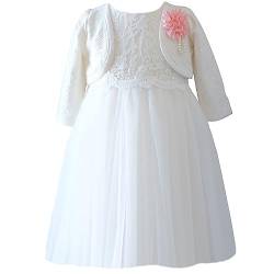 LOLIWE Taufkleid Festkleid Bolero Baby Mädchen Kleid Blumenmädchenkleid (DE 68) von LOLIWE