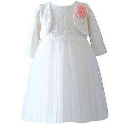 LOLIWE Taufkleid Festkleid Bolero Baby Mädchen Kleid Blumenmädchenkleid (DE 86) von LOLIWE