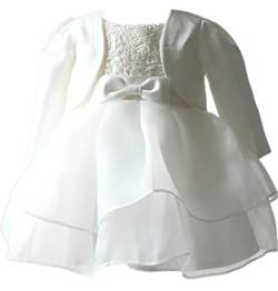 LOLIWE Taufkleid Taufbolero Baby Mädchen Kleid Blumenmädchenkleid M11 (DE/NL/SE/PL, Numerisch, 62) von LOLIWE