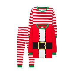 LOLPIP Weihnachten Mädchen Pyjamas Jungen Nachtwäsche 100% Baumwolle Schlafanzug für Kinder Schlafkleidung Langarm 3 Stück Set 11-12 Jahre Weihnachtsmann von LOLPIP