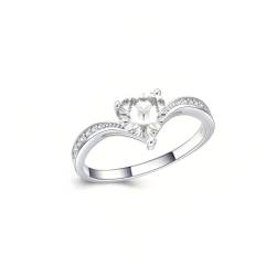 LONAGO 1CT Moissanite Ring für Frauen 925 Sterling Silber 6.5mm Herz Geschnitten Weiß Moissanite Ring für Verlobung Hochzeit Jubiläum (11) von LONAGO