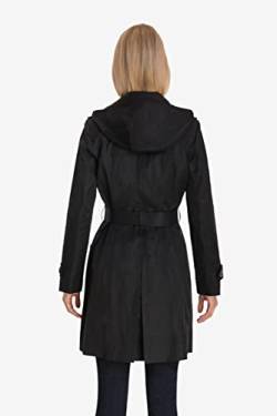 LONDON FOG Damen Zweireihiger Trenchcoat, Schwarz, XXL von LONDON FOG