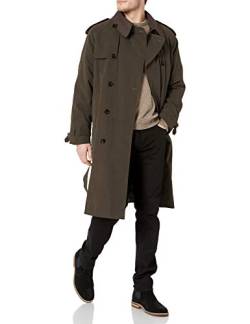 LONDON FOG Herren Kultiger zweireihiger Reißverschluss und abnehmbarem Kragen Trenchcoat, Verdeckt, 50 von LONDON FOG