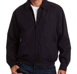 LONDON FOG Herren Zip Front Light Mesh Lined Golf Jacket Leichte Baumwolljacke, Schwarz, Small von LONDON FOG