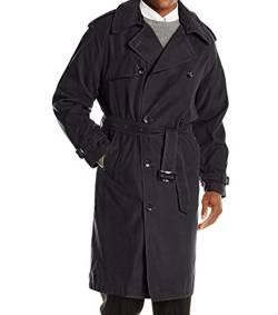 LONDON FOG Kultiger zweireihiger Herren-Trenchcoat mit herausnehmbarem Innenfutter und abnehmbarem Kragen von LONDON FOG