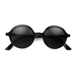 LONDON MOLE Brillen | Künstler-Sonnenbrille | Coole Sonnenbrille | Herren Damen Unisex, schwarz glänzend, Lens 42 x 46 mm | Bridge gap 16 mm | Temple 146 mm von LONDON MOLE