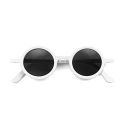 LONDON MOLE Eyewear | Moley Sonnenbrille | Runde Brille | Modemarke | UV400 Schutz | Herren Damen Unisex | Federscharniere |, Retro (weiß) von LONDON MOLE