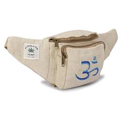 Hanf-Bauchtasche, verstellbare Taille und mehrere Taschen, Hüfttasche für alle Zwecke, Beige, Design: 4 von LONGING TO BUY