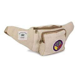 Hanf-Bauchtasche, verstellbare Taille und mehrere Taschen, Hüfttasche für alle Zwecke, Beige, Design: 6 von LONGING TO BUY