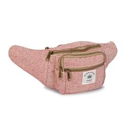 Hanf-Bauchtasche für Damen und Herren, verstellbare Taille und mehrere Taschen, Hüfttasche für alle Zwecke, Pink, Hüftgurt von LONGING TO BUY