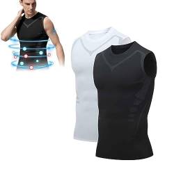 EXPECTSKY Ionic Shaping Vest,Komfortables und atmungsaktives Eis-Seiden-Gewebe,Für Männer zum Aufbau einer perfekten Figur (L,2PC) von LONGTO