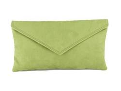 LONI Neat Umschlag Faux Wildleder Clutch Bag/Schultertasche in Olive von LONI