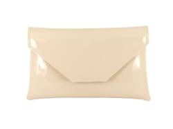 LONI stilvolle großen Umschlag Patent Clutch Bag/Schultertasche Hochzeit Partei Prom Tasche in Nude Pink von LONI