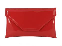 LONI stilvolle großen Umschlag Patent Clutch Bag/Schultertasche Hochzeit Partei Prom Tasche in leuchtend rot von LONI