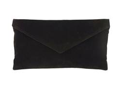 Loni Neat Umschlag Faux Wildleder Clutch Bag/Schultertasche in Dunkelbraun von LONI