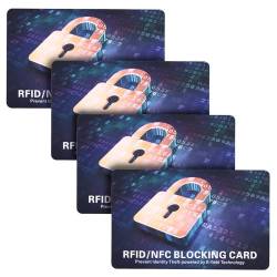 RFID-Signalblockierkarte, NFC, Bank, Debit-Kredit-Blocker, Kartenschutz, gesamte Brieftasche, Schutz, Schutz vor Identitätsdiebstahl, tragbar, schlankes Design, Passschutz, Blocker, 4 Stück von LONMATO