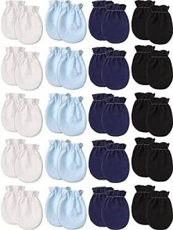 20 Paar Neugeborene Babyhandschuhe Baumwolle Kratzfeste Fäustlinge für 0-6 Monate Baby Jungen Mädchen (Mehrfarbig) von LONSVTTU
