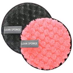 2pcs Waschbare Abschminkpads– Mikrofaser Abschminktücher mit Waschbeutel und Stirnband - Wiederverwendbare Umweltfreundliche Produkte （schwarz+rosa） von LONSVTTU