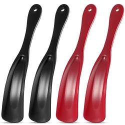 4 Stück Schuhlöffel aus Kunststoff für Damen und Herren Schuhlöffel mit Loch zum Aufhängen, Rot und Schwarz von LONSVTTU