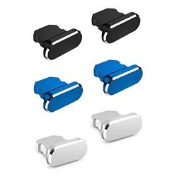 6 Stücke Staubschutz Stecker Kompatibel mit ip 11 12 13 Schützende Aufladen Staub Abdeckung Kompatibel mit Meisten Handys (blau+silber+schwarz) von LONSVTTU
