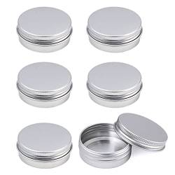 6 pcs Aluminium Leer Döschen Rund Reise Cremedose Tiegel für Creme Lotion Masken Kosmetik Nagelkunst（20ml） von LONSVTTU