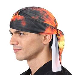 Bandana Kopftuch Herren Bandana Cap Schnell Trocknend Piratentuch Atmungsaktiv Schädelkappe Anti-UV Sonnenschutz Bandana Kopfbedeckung Bedruckt Turbanmütze Funktionskappe für Outdoor Sport Fahren von LONTG