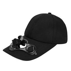 Baseballmütze Damen Herren Baseballkappe Solar-Ventilator Kappe Baumwolle Baseball Cap Verstellbar Schirmmütze Sonnenschutz Sporthut Sonnenenergie Hut Modisch Schirmkappe für Outdoor Sport Radfahren von LONTG