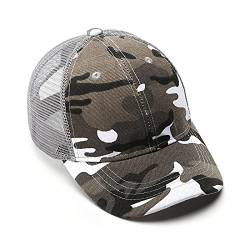 Baseballmütze Junge Mesh Baseball Cap Baumwolle Atmungsaktiv Netzhut Verstellbar Schirmmütze Anti-UV Sonnenschutz Basecap Sporthut Camouflage Kinderhut Outdoor Sport Schirmkappe für 4-8 Jahre Kinder von LONTG