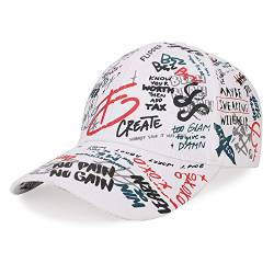 LONTG Baseballmütze Damen Herren Baseballkappe Baumwolle Baseball Cap Verstellbar Basecap Buchstaben Muster Trucker Cap Schweißabsorbierende Schirmmütze Schnelltrocknend Sonnenhut für Outdoor Sports von LONTG