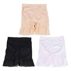 Leggings Damen Sicherheits Shorts Spitze Kurze Hosen Unterrock Shorts Elastische Unterwäsche mit Hoher Taille Anti Chafing Figurformende Unterhosen Yoga Tanzen Hotpants Softe Lace Hipster Pantys von LONTG