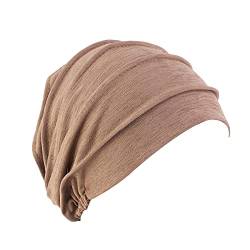 Schlafmütze Damen Baumwolle Nachtmütze Weiche Dünne Kopfhaube Atmungsaktive Slouch Beanie Elastische Schlafhaube Nachtkappe Multifunktionale Turban Mütze Haarhaube für Schlafen Haarverlust Haarpflege von LONTG