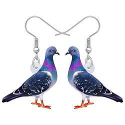 LONYOO Acryl Adorable Taube Ohrringe Vögel Dangle Drop Charms Frühling Ohrringe für Frauen Mädchen Trendy Geschenke (Lila 479) von LONYOO