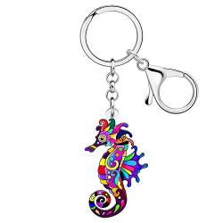 LONYOO Acryl Anime Seepferdchen Schlüsselanhänger Sommer Ozean Geschenke für Frauen Mädchen Charms Handtasche Auto Schlüsselanhänger Ringe (Lila 125) von LONYOO