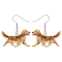 LONYOO Acryl Cute Golden Retriever Dangle Earrings Schmuck Haustiere Welpe Hund Geschenke für Frauen Mädchen Charms Zubehör (Gelb) von LONYOO