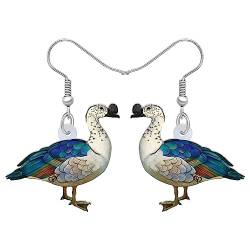 LONYOO Acryl Floral Mandarina Duck Ohrringe baumeln Schmuck Pelikan Vogel Ohrringe für Frauen Mädchen Charms Ente Geschenke (Wirbelwind Ente) von LONYOO