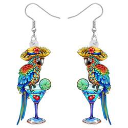 LONYOO Acryl Macaw Papagei Vogel Ohrringe Sommer Schmuck Dangle Scarlet Macaw Geschenke für Frauen Mädchen Charms (Blau 464) von LONYOO