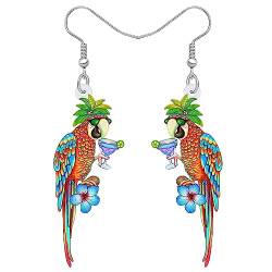 LONYOO Acryl Macaw Papagei Vogel Ohrringe Sommer Schmuck Dangle Scarlet Macaw Geschenke für Frauen Mädchen Charms (Mehrfarbig 459) von LONYOO