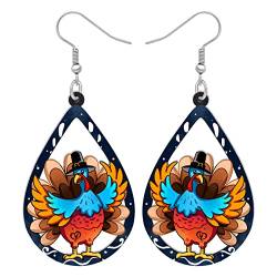 LONYOO Acryl Thanksgiving Türkei Ohrringe Baumeln Schmuck Cartoon Türkei Teardrop Ohrringe für Frauen Mädchen Geschenke (Mehrfarbig) von LONYOO