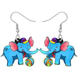 LONYOO Cute Anime Elefant Ohrringe Dangle Acryl Elefanten Schmuck für Frauen Mädchen Elefanten Geschenke (Blau 113) von LONYOO
