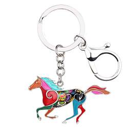LONYOO Emaille Zinklegierung Running Pferd Schlüsselanhänger Auto Schlüssel Rucksack Schmuck Geschenke für Frauen Mädchen Charms (Mehrfarbig) von LONYOO