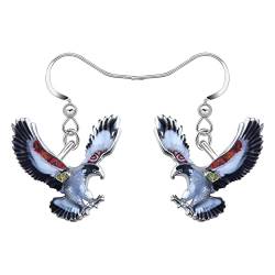 LONYOO Zinklegierung Flying Eagle Adler Ohrringe Dangle Jewelry Emaille Hawk Ohrringe für Frauen Mädchen Charms Vogel Geschenke (Schwarz) von LONYOO