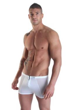 LOOK ME Herren Boxer Short in weiß mit Reißverschluss/Männer Slip Boxershort (XL) von LOOK ME