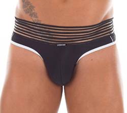 LOOK ME Herren Dessous String-Tanga in schwarz weiß Blickdicht Männer Slip M von LOOK ME