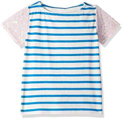 Look By Crewcuts T-Shirt mit Pailletten an den Ärmeln, für Mädchen, Blue Stripe/Pink, 10 von LOOK by Crewcuts