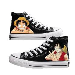 One Piece Luffy Zoro Roronoa Printed Cosplay Schuhe Unisex Erwachsene High Top Canvas Sneaker von LOPERT