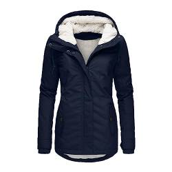 LOPILY Jacke Damen Gestreifte Wasserdichter Regenmantel Fieldjacke Damen Winddichte Winterjacke Damen Herbst Kapuze Outdoorjacke Wetterfest Windbreaker Übergangsjacke Winter von LOPILY