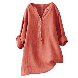 Oversize Leinen Oberteile Damen Große Größen Asymmetrische Bluse Federmausärmel Tunika Urlaub Unregelmäßige Saum Shirts Langarmshirts Herbst Lose Lässige Bluse Gr.56 54 52 von LOPILY