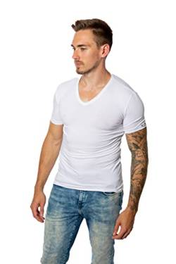 LORD T-Shirt V-Neck, Unterhemd V-Ausschnitt, Baumwolle und Elastan, Slimfit XL weiß von LORD