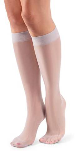 LORES Basic Damen Kniestrümpfe 15 DEN High Pop Matt Halbtransparente Strumpfhose 2 Paar Natalie, Perla von LORES