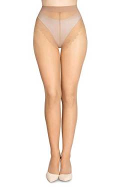 LORES Italian Sinnliche Damen-Bikini-Strumpfhose, hohe Taille, einfarbig, 40 Denier, Visone, 42 von LORES